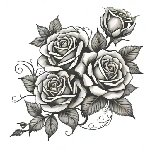 Stems Of Roses Intertwined