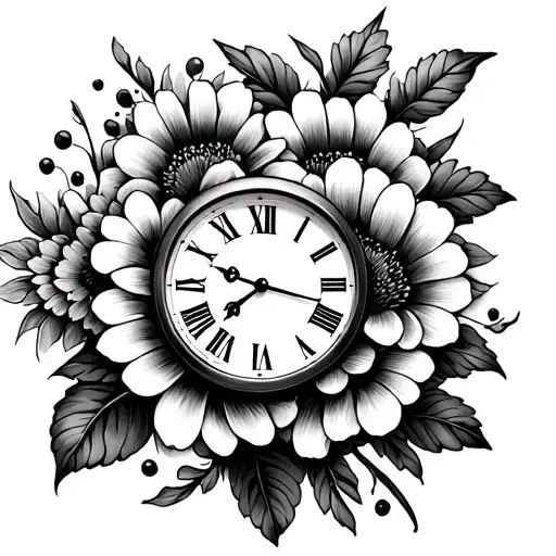 Clocks Birth Flowers