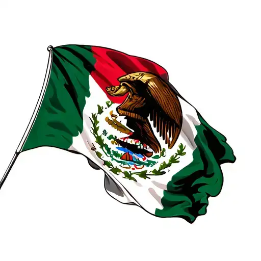 Mexican Flag With Estrada