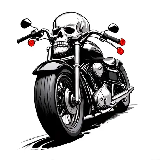 Skull Tribal Chopper Motorcycle