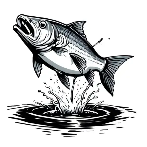 A Majestic Fish Jumping Out Of A Golf Hole