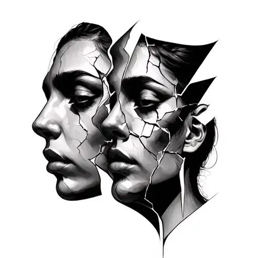 Face Cracked With Another Face Inside