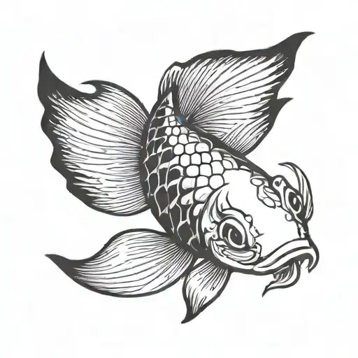 Small Koi Fish With Flowy Tail
