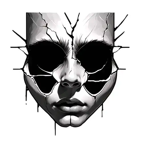 Face Cracked Open With Face Inside Of It