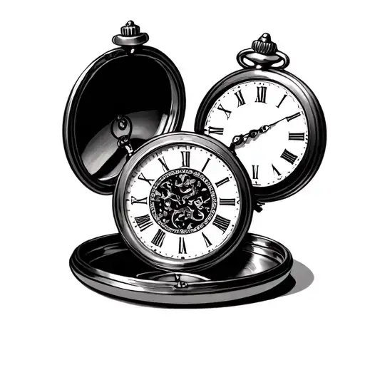 Pocket Watch With Open Cover