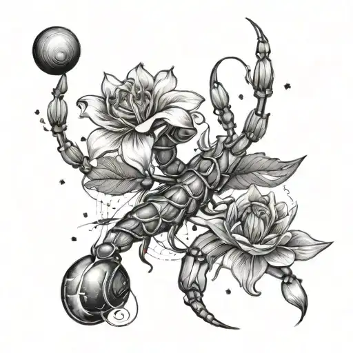 Scorpio Constellation Flowers With Saturn
