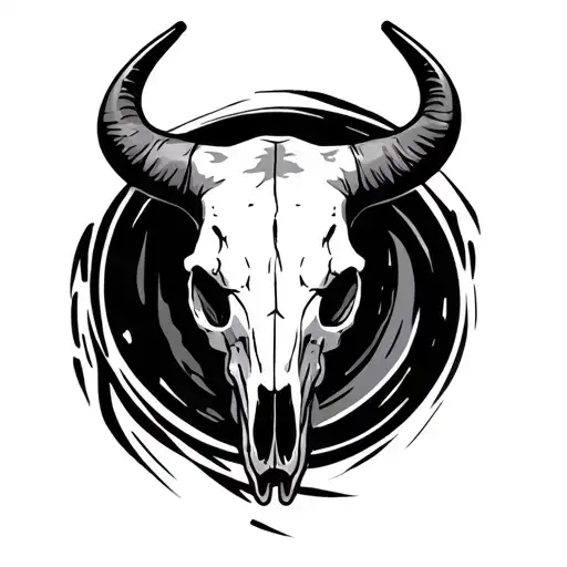 Bull Skull Side Profile View