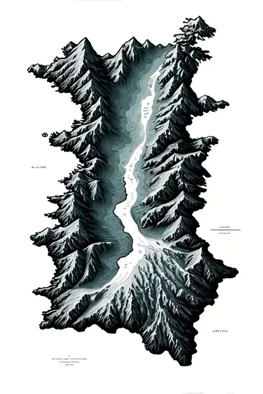 Alpine Lakes Wilderness Topo Map Overhead