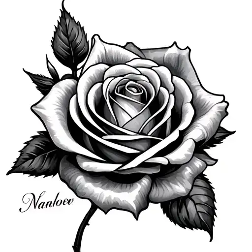 Rose With Name As Stem