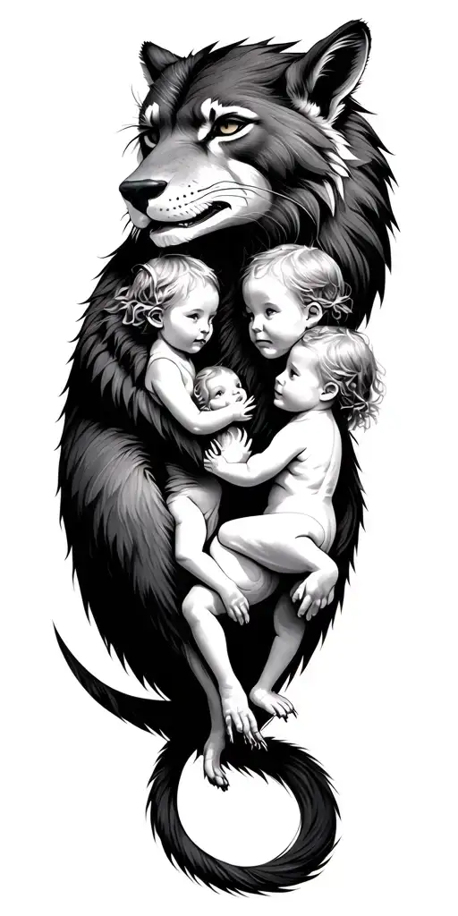 Animal Protecting His Family