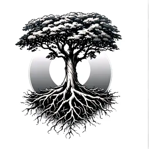 Eucalyptus Tree With Roots