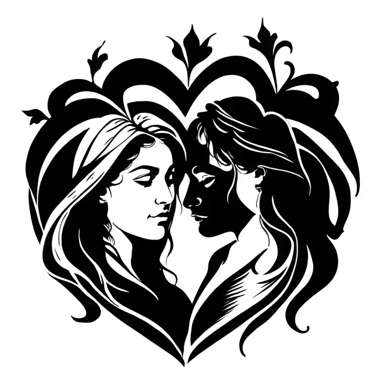 Heart Intertwined Representing Four Friends