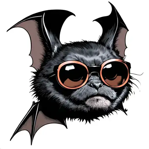 Bat With Ozzy Glasses