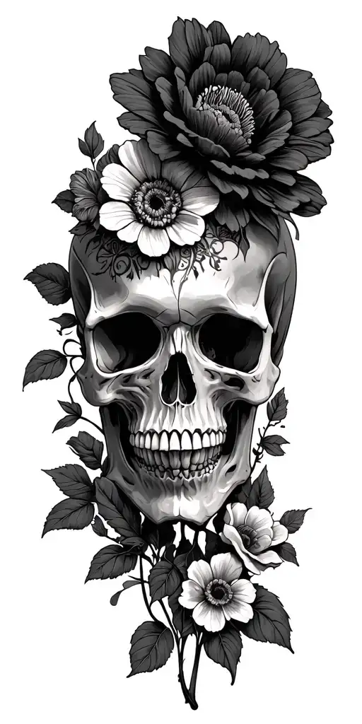 Skull And Dead Flowers
