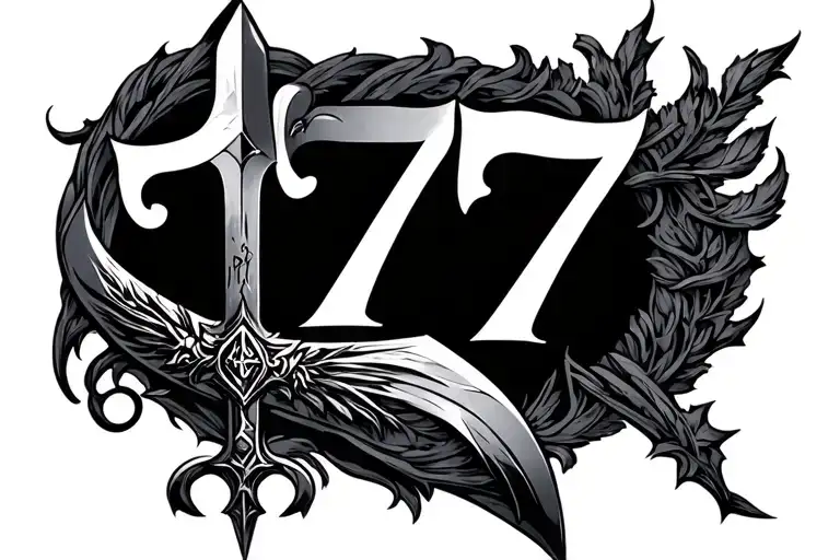 Dagger With 777 Symbol On It