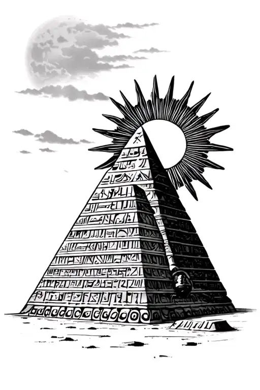 Egypt Cross Pyramids Sun