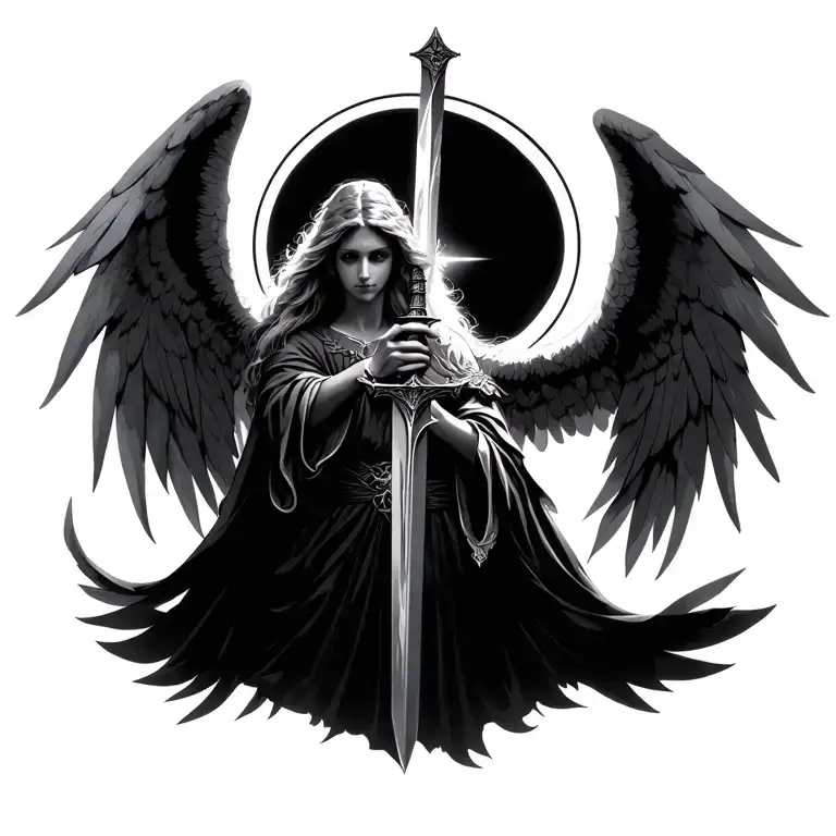 Angel Holding A Sword