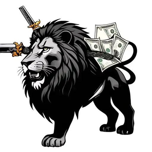 Mafia Lion Weapon Money Woman