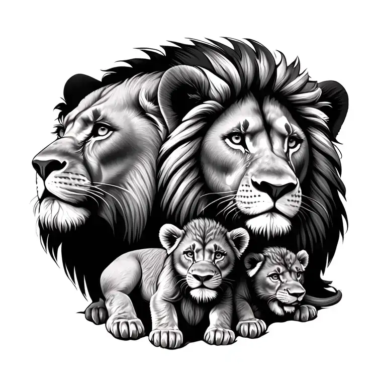 Lion With Cubs