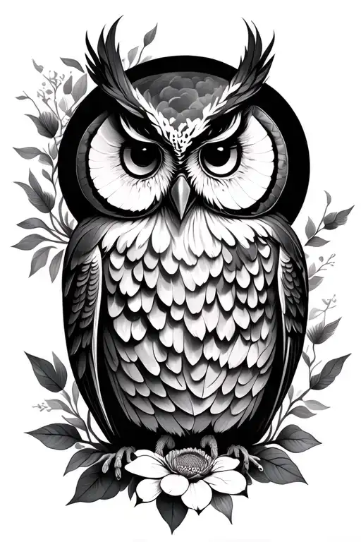 Flower Owl Moon