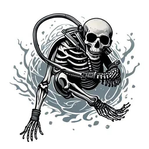 Skeleton Scober Diver Exploring The Depths