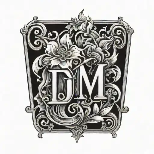 Fire And Flowers With The Letters J And M M M