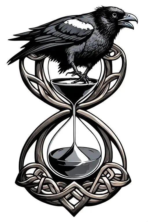 Celtic Hourglass With Raven