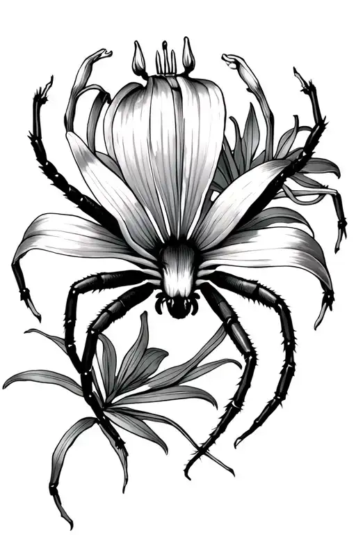 Centipide With Spider Lily Flower