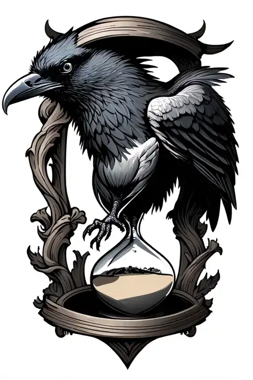 Hourglass And Raven