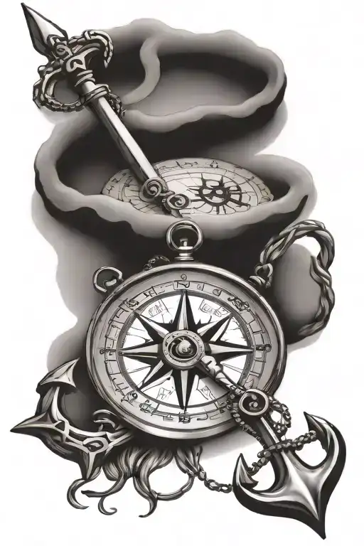Compass And Anchor Connected