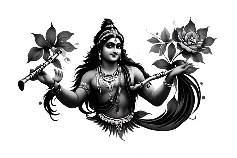 Flute And Krishna Name