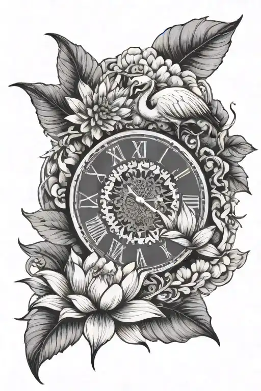 Flamingo Lotus Flower Clock With Name Written