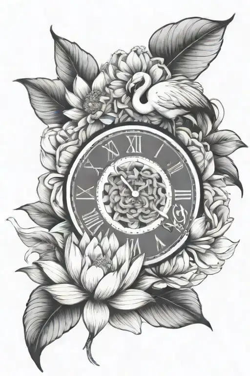 Flamingo Lotus Flower Clock With Name Written