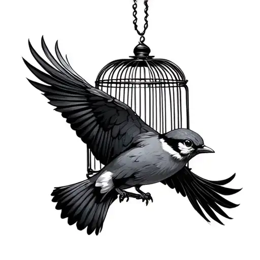 Bird Flying Out Of Cage