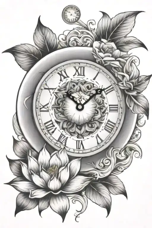 Flamingo Lotus Flower Clock With Name Written