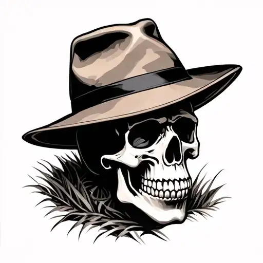 Skull Wearing Safari Hat