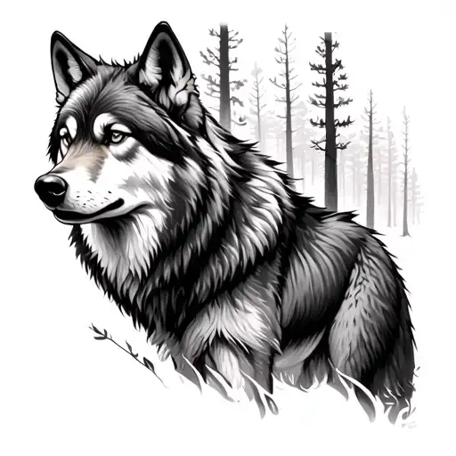 Wolf In Forest