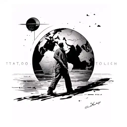 Man World Walking Towards