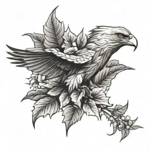 Poinsettia With Eagle Flying