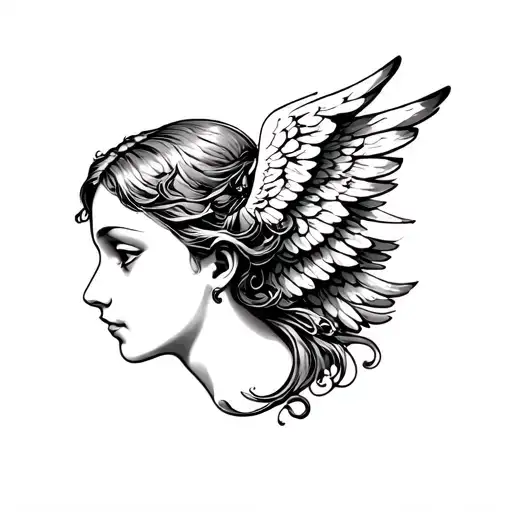 Angel Face Profile With Showing To Keep Quiet