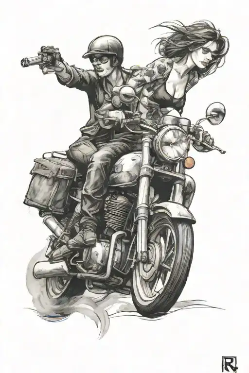 Couple Riding On Rx 100 Motorcycle