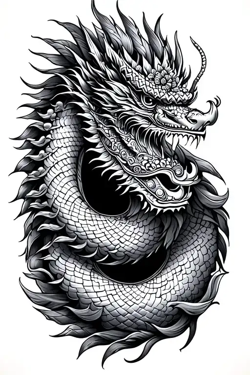 Thai Naga Tattoo Design