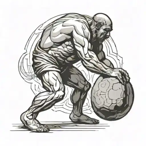 Sisyphus Pushing A Rock