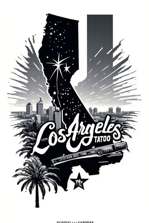 California Outline With Los Angeles Starred