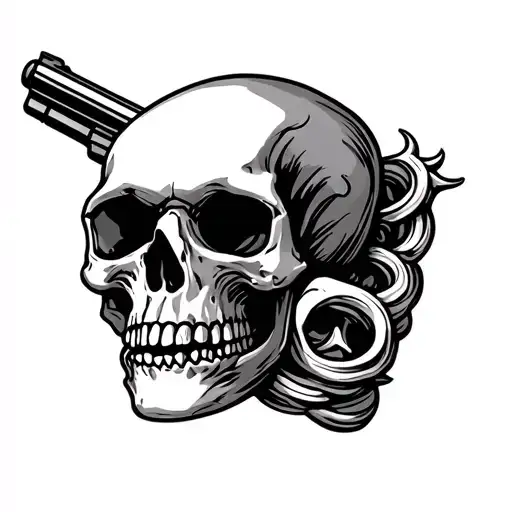 Skull Shot Gun Intertwined