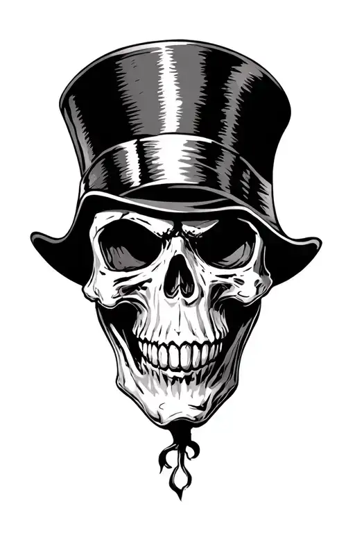 Smiling Top Hat Skull