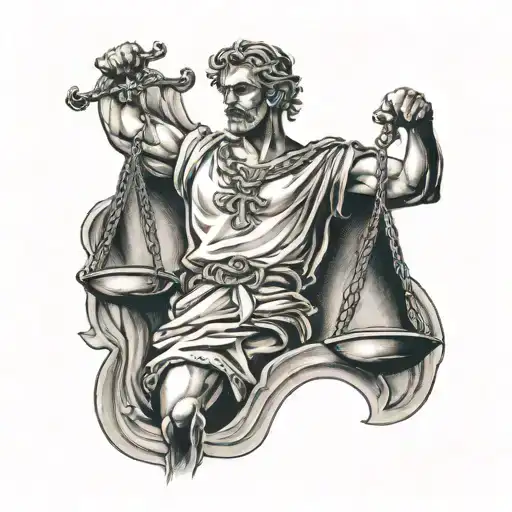 A Man With Scales Of Justice