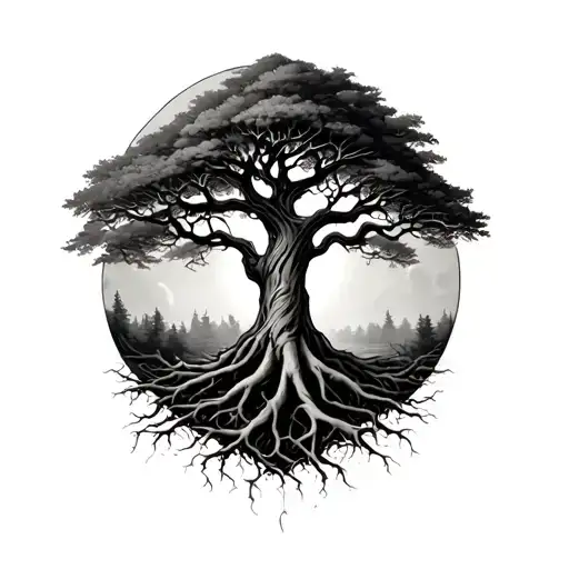 A Muscular Arm Gradually Turns Into Deep Tree Roots