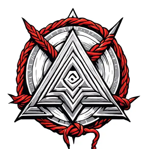 Valknut With Red String Around It