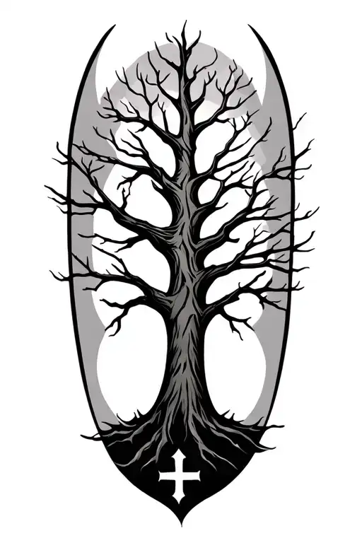 Norway Vikings Symbols With Tree